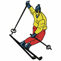 Ski Embroidery Design 4 Ski Embroidery Design 4